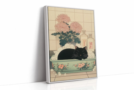 Black Cat's Garden Bath Dreams