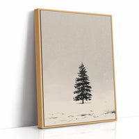 Solitary Pine in Snowfall