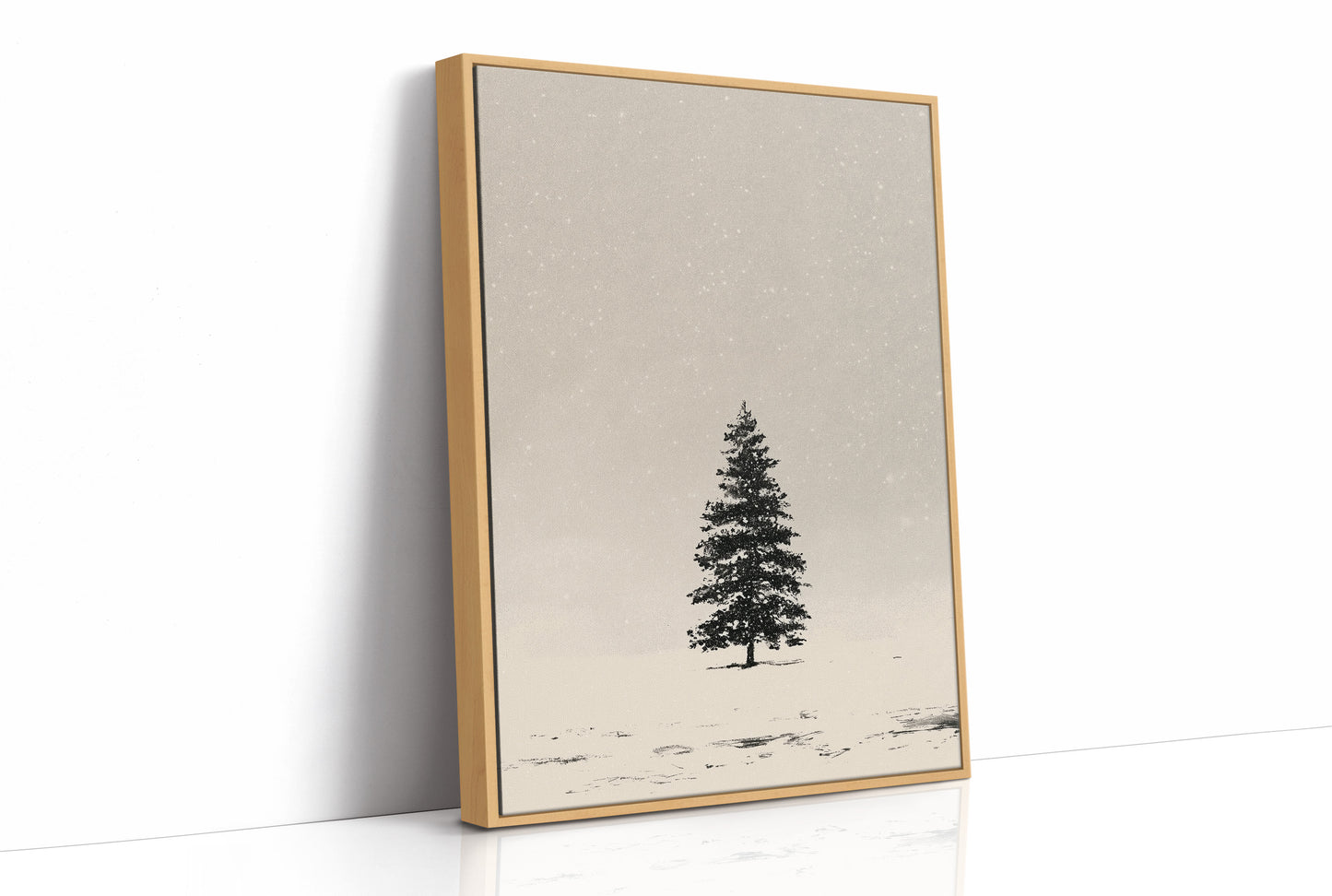 Solitary Pine in Snowfall