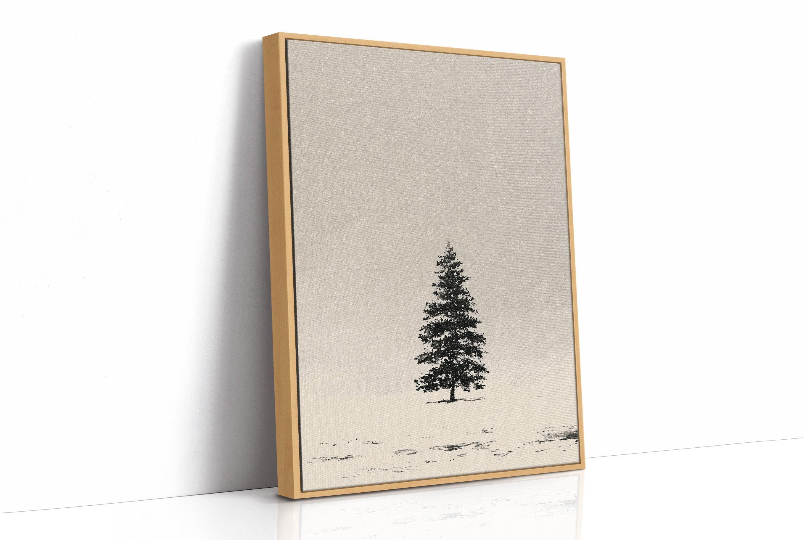 Solitary Pine in Snowfall