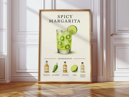 Spicy Margarita Cocktail Recipe Print