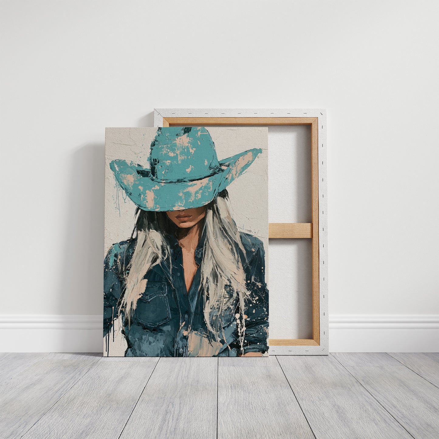 Turquoise Hat Cowgirl Portrait