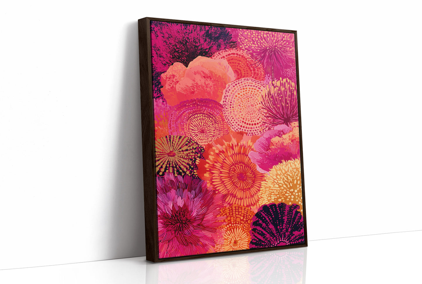 Dahlia Burst in Fuchsia and Fire