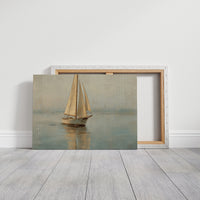 Sailboat Drifts Through Morning Mist