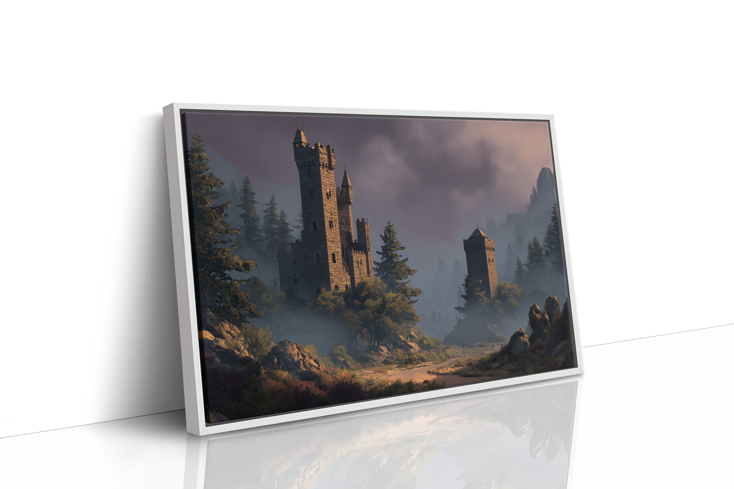 Ancient Towers Amid Mountain Mist