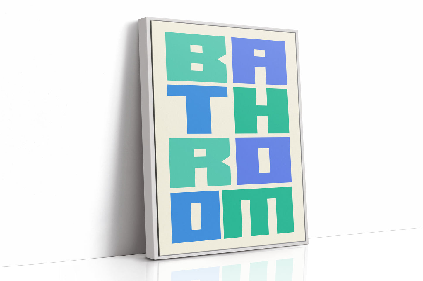 Geometric Letters Dance In Mint Blue