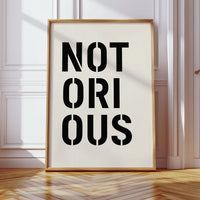Notorious Bold Stencil Typography Print