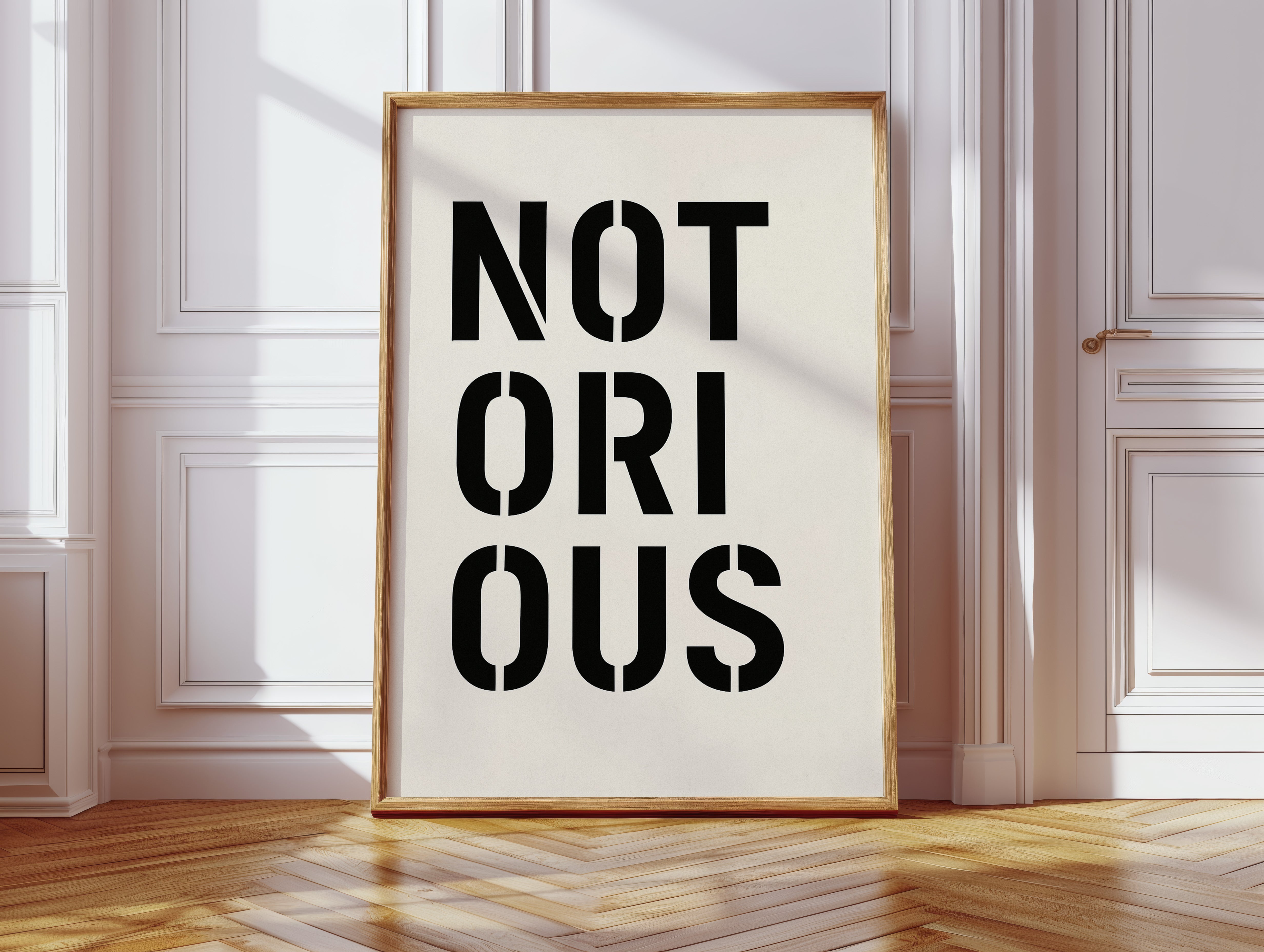 Notorious Bold Stencil Typography Print