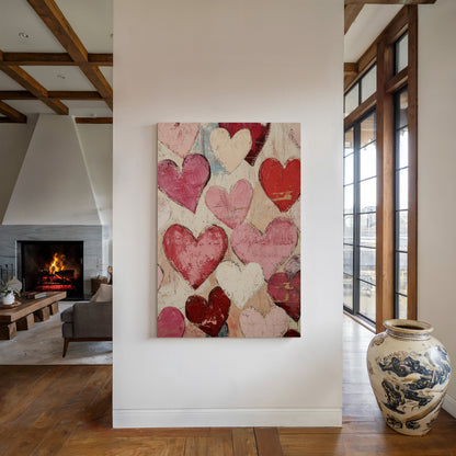 Textured Love – Romantic Heart Wall Art, Abstract Valentine’s Day Decor