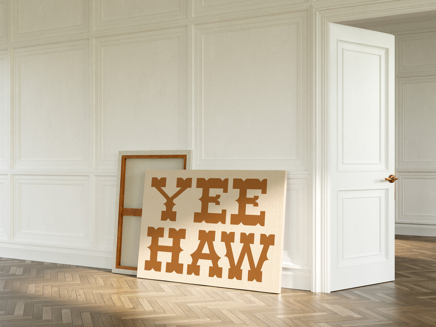 Yee Haw Western Wall Art – Rustic Cowboy Typography Print