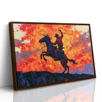 Rearing Cowboy, Desert Sunset Blaze