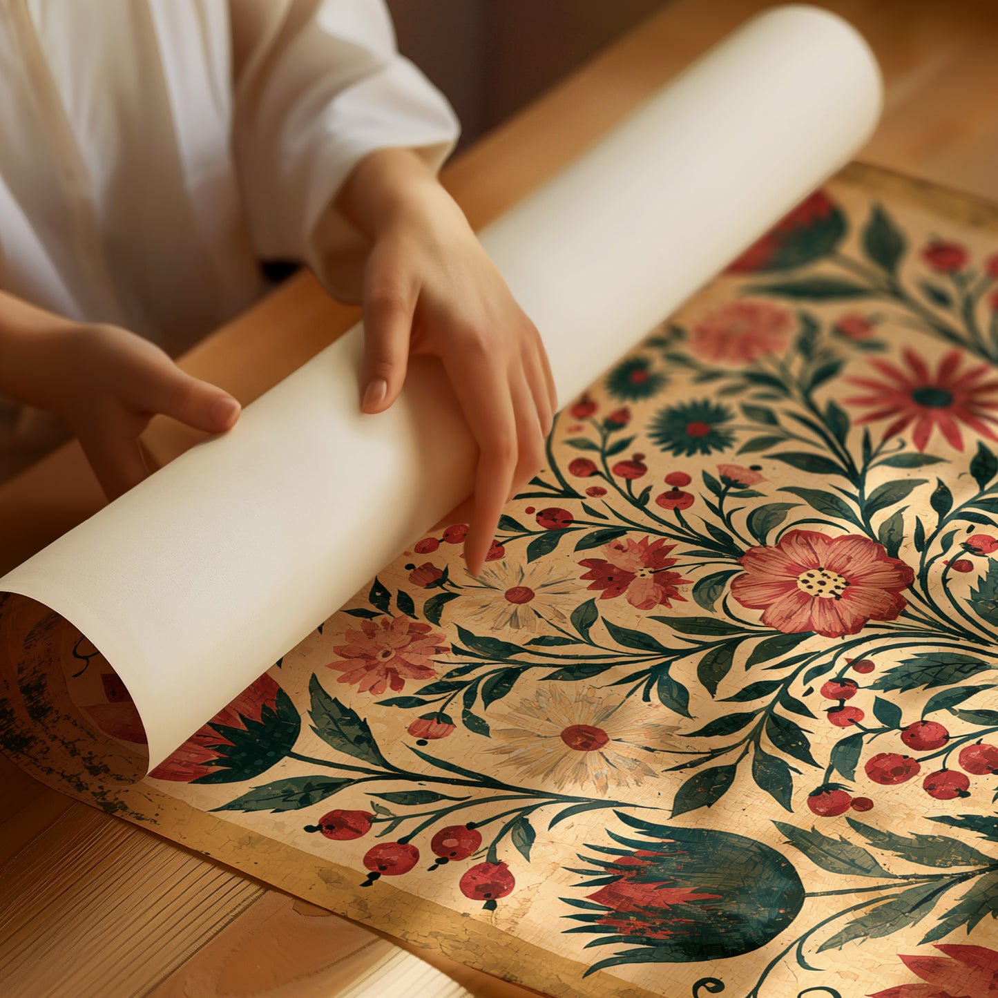 Pomegranate Folk Tapestry