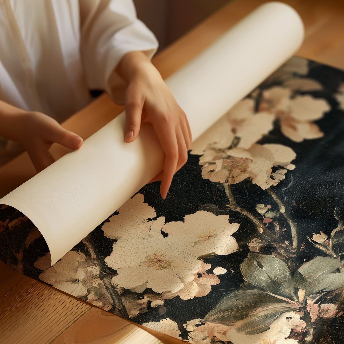 Midnight Blossoms: Ivory & Shadow