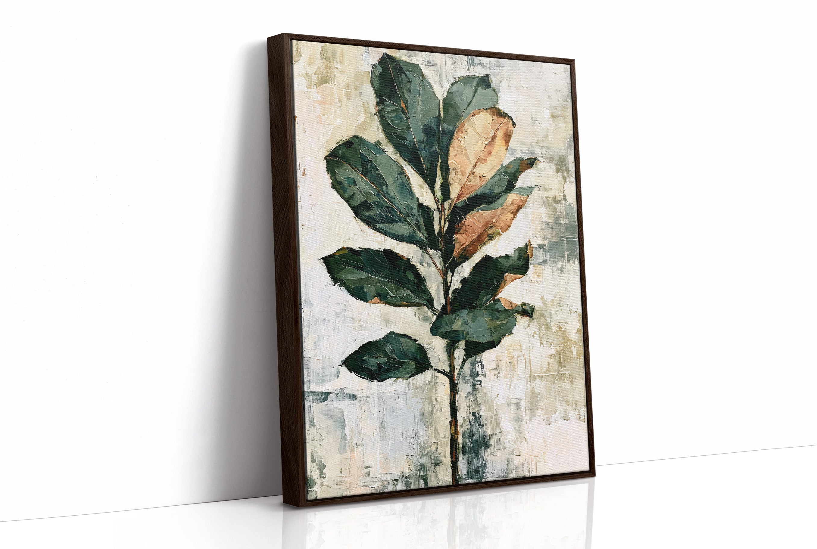 Magnolia Stem in Green and Rust