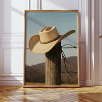 Cowboy Hat on Fence Post