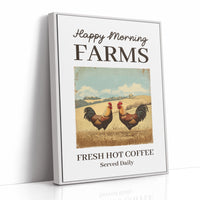 Roosters Greet The Golden Field