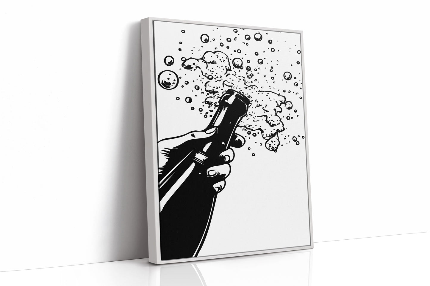 Bubbles Dance Their Midnight Toast