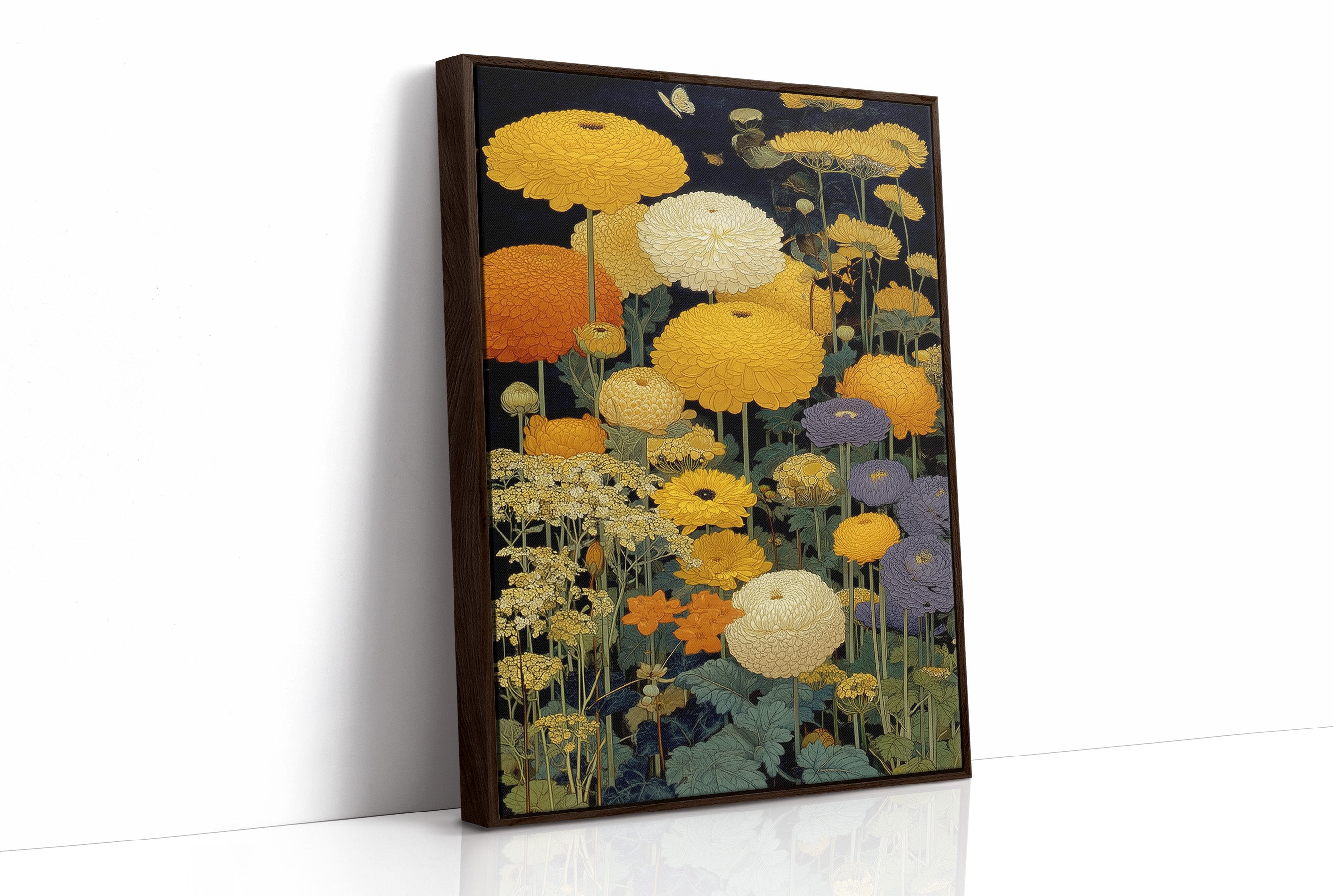 Golden Blooms Dance Through Midnight Gardens