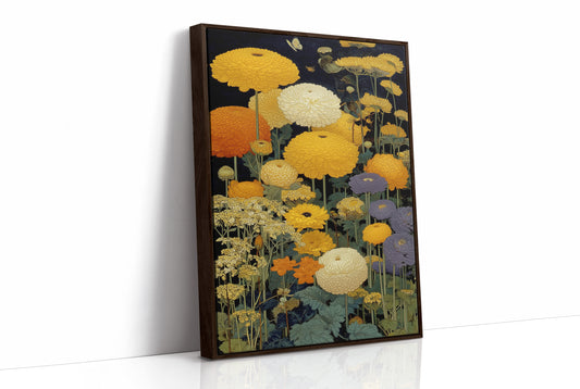 Golden Blooms Dance Through Midnight Gardens