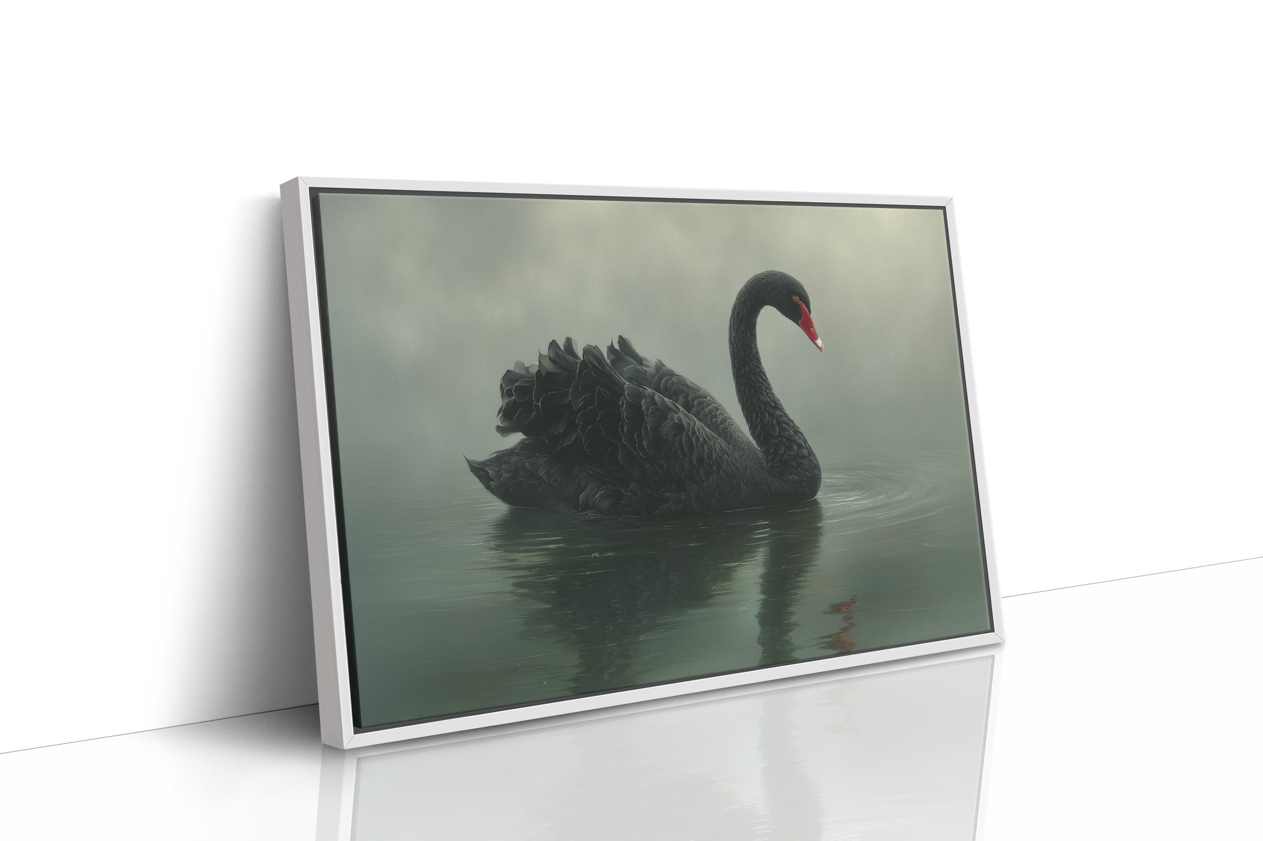 Elegant Glide Through Misty Waters