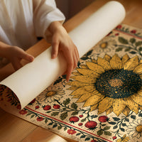 Sunflower Folk Tapestry