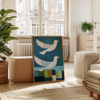 Peace Doves Above Geometric Fields