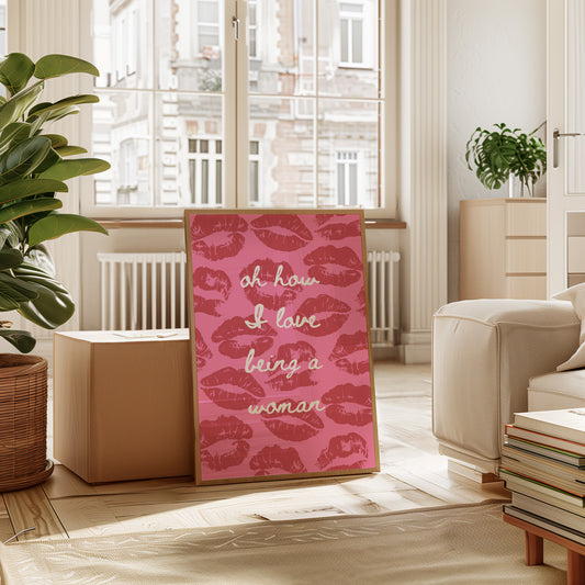 Pink Kisses Paint Sweet Messages