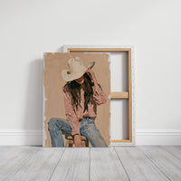 Seated in Blush and Denim