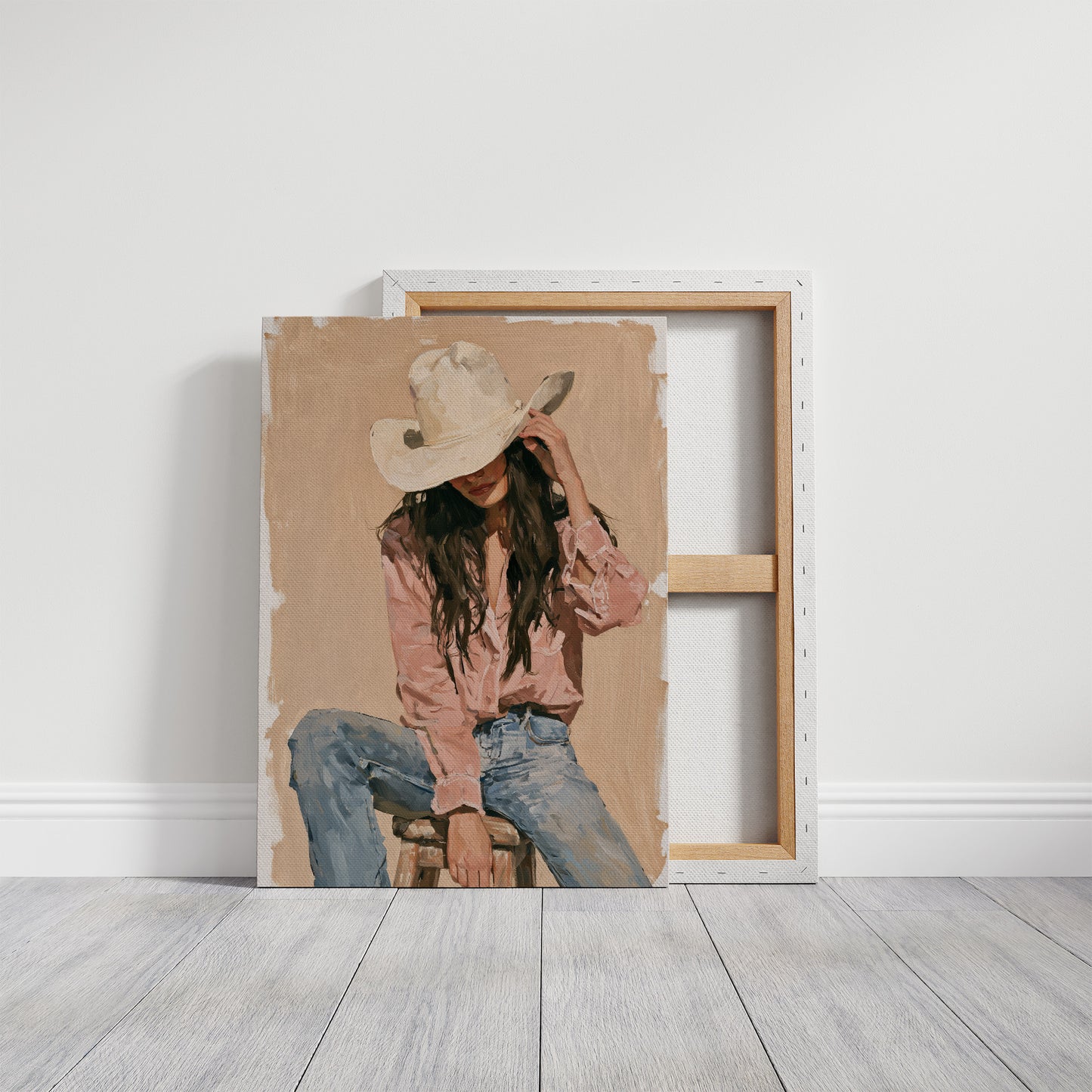 Seated in Blush and Denim