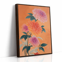 Dahlias Dance In Coral Light
