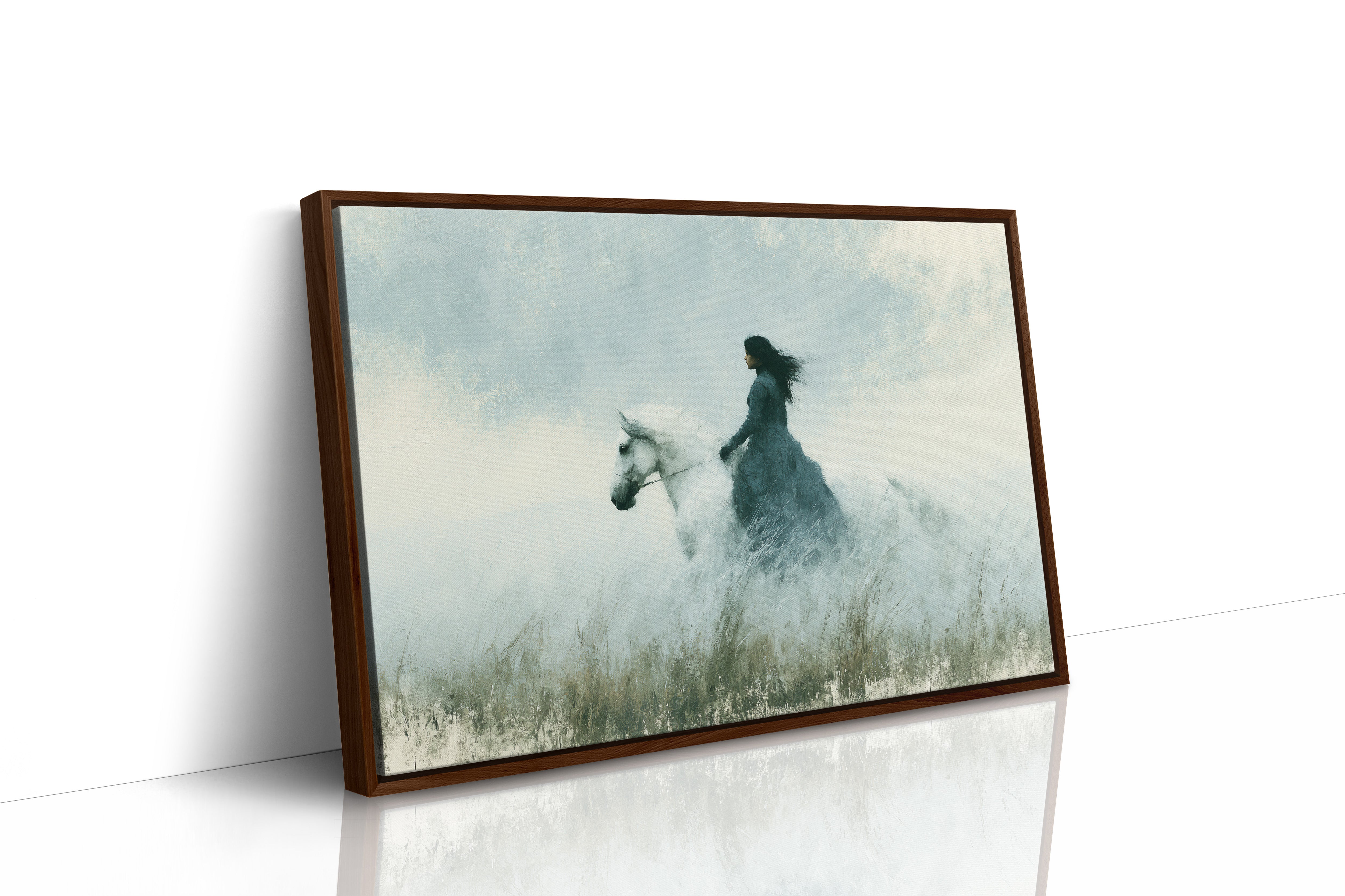 Rider Through the Mist Fields