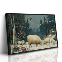 Sheep Under Winter Lights