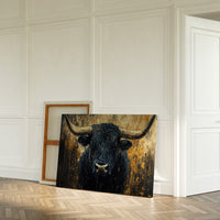 Black Bull Against Golden Storm