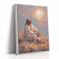 Sunlit Prayer On Hillside Canvas