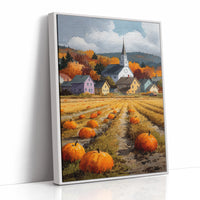 Pumpkins Rest Below Church Spires