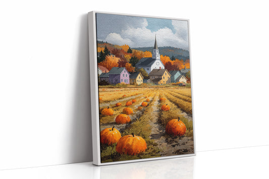 Pumpkins Rest Below Church Spires