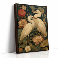 Herons Dance Among Garden Blooms