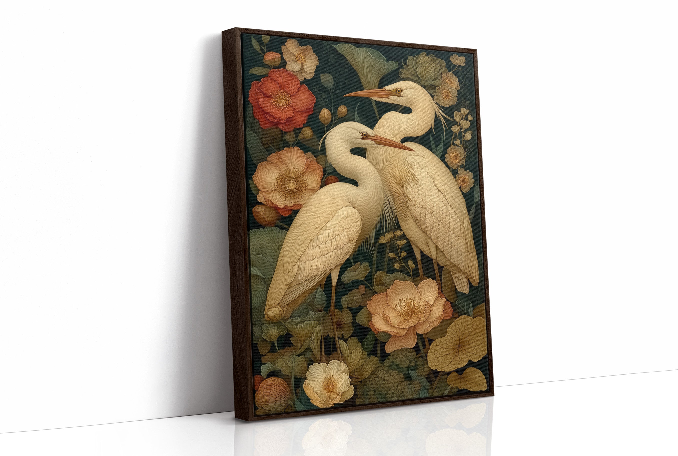 Herons Dance Among Garden Blooms
