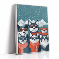 Cool Huskies Chase Winter Stars