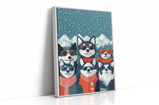 Cool Huskies Chase Winter Stars