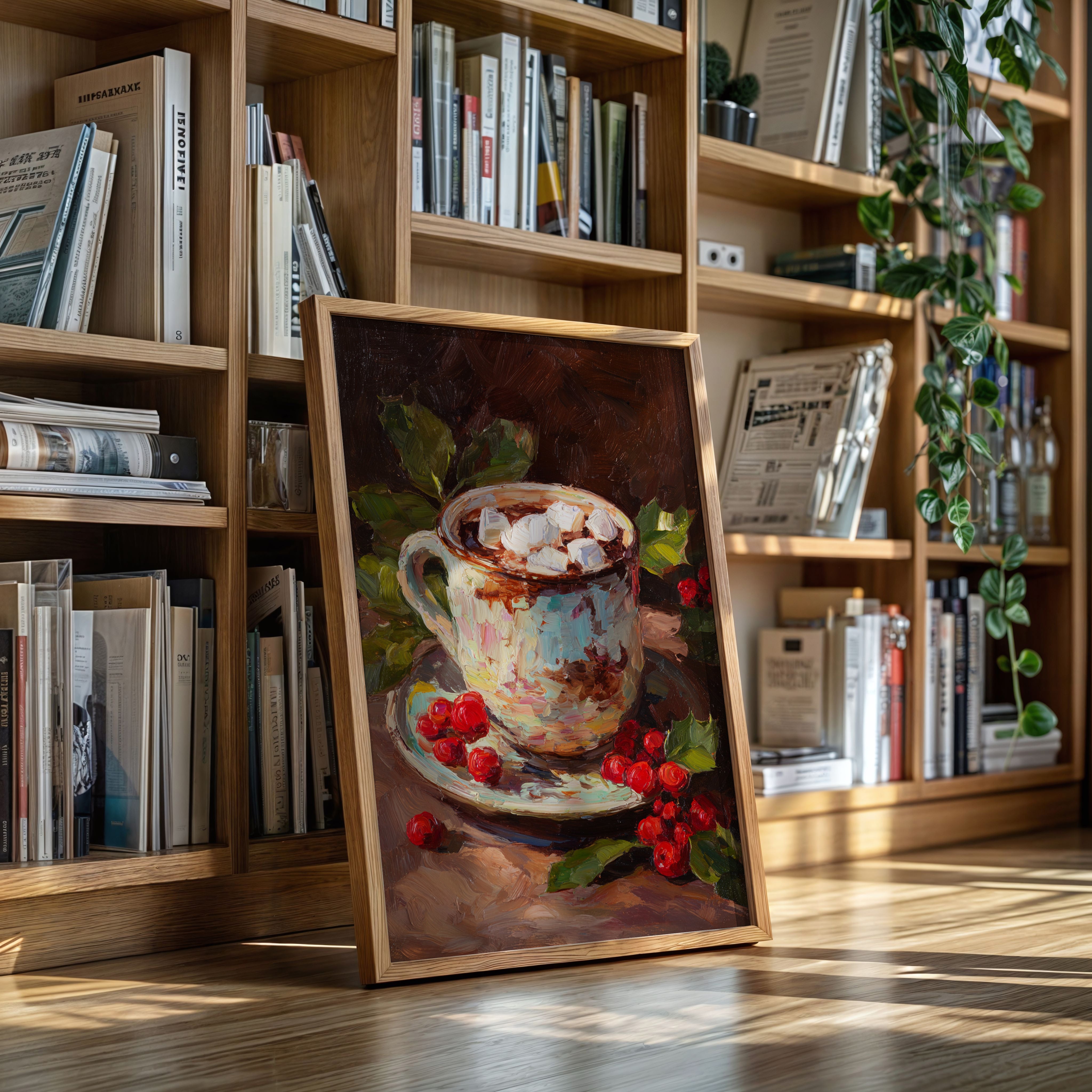 Sipping Warmth Among Winter Berries