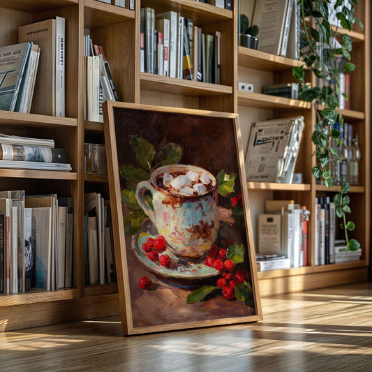 Sipping Warmth Among Winter Berries