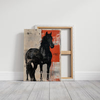 Black Stallion, Red Canvas