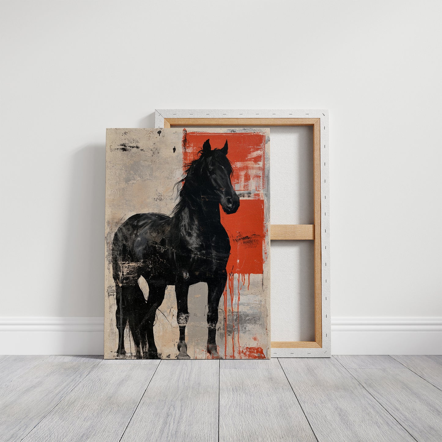 Black Stallion, Red Canvas