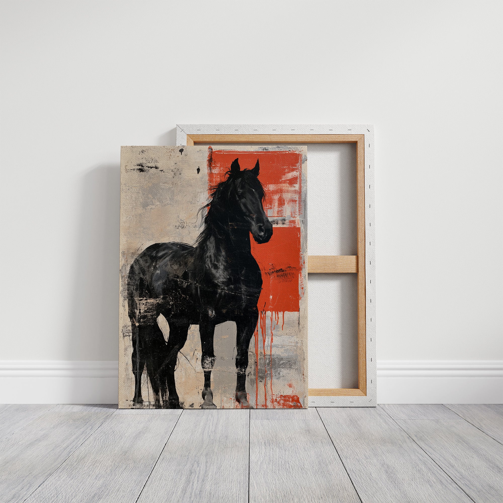 Black Stallion, Red Canvas