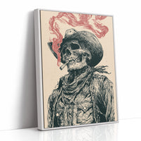The Last Cowboy — Skeleton Portrait Engraving Print
