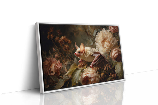Pale Bat Among Vintage Blooms