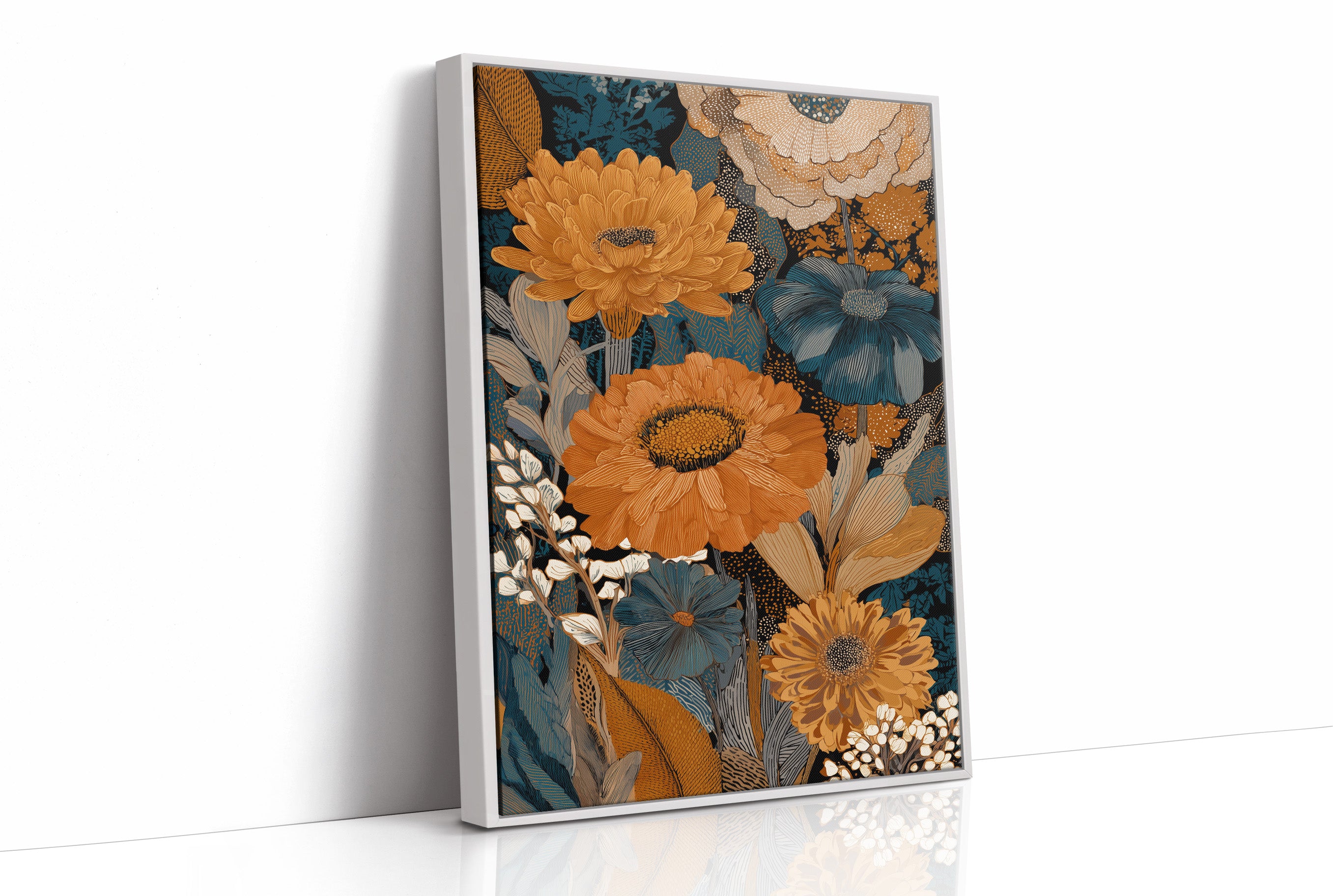 Golden Blooms Against Midnight Garden