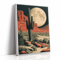 Desert Moon — Red Rock Saguaro Screenprint