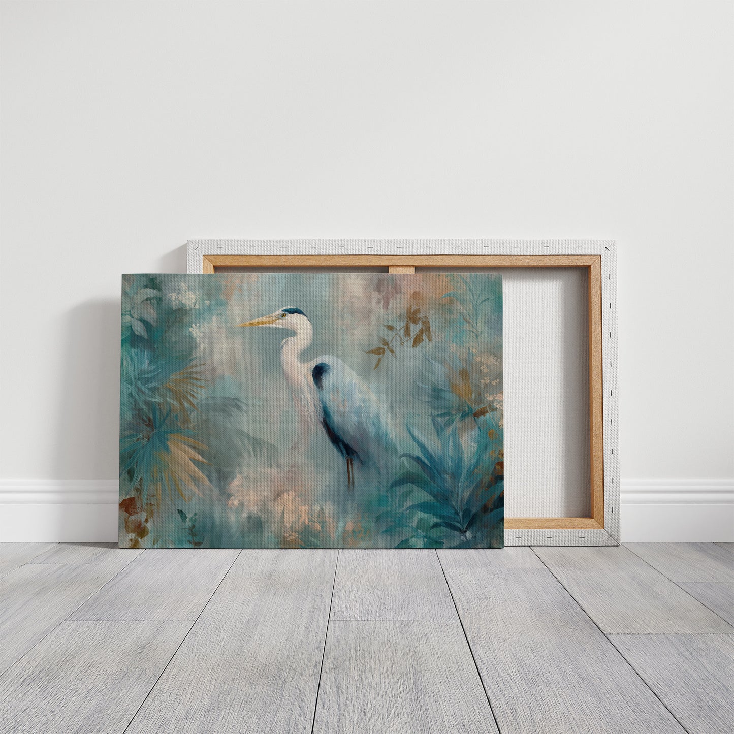 Egret In Misty Coastal Bloom